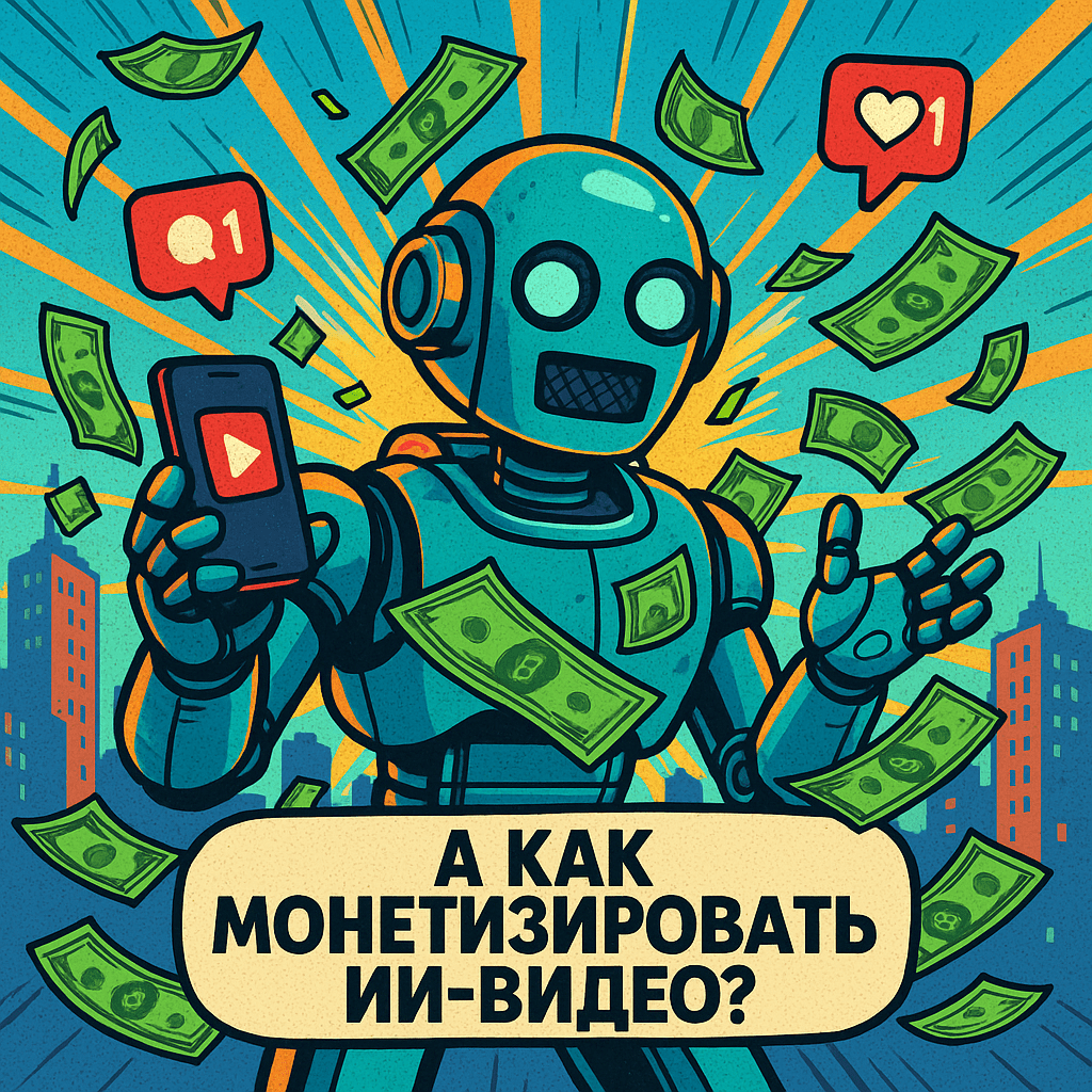 обложка для статьи про Монетизация видео созданного нейросетью: как заработать и продвигать