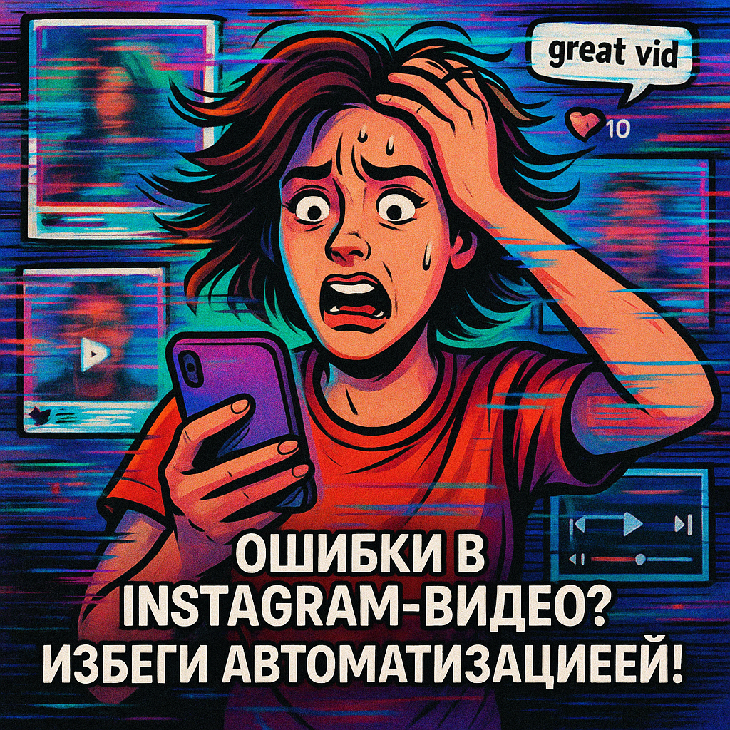 обложка для статьи про Типичные ошибки при создании видео для Инстаграм и как их избежать