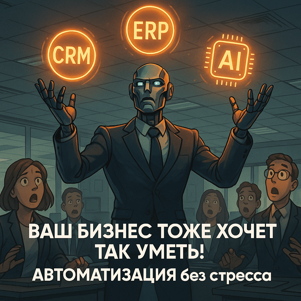обложка для статьи про Системы автоматизации бизнеса: обзор, выбор и внедрение с AI